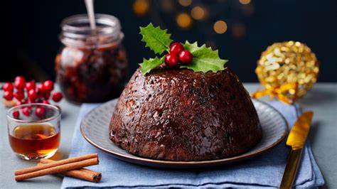 Flambovaný vánoční pudink