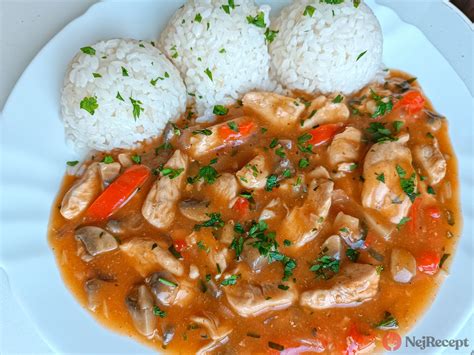 Kuřecí maso s kukuřicí a žampiony