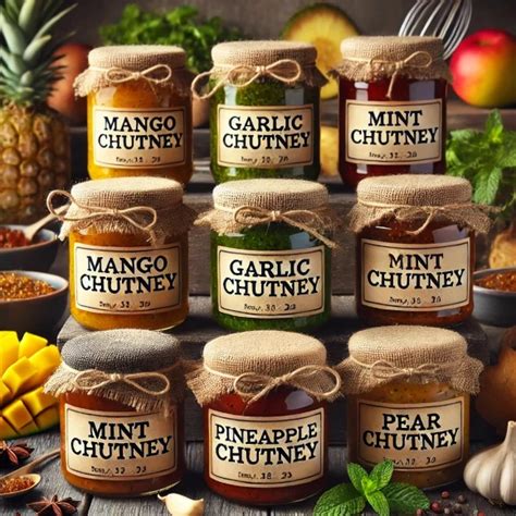 Různé druhy chutney