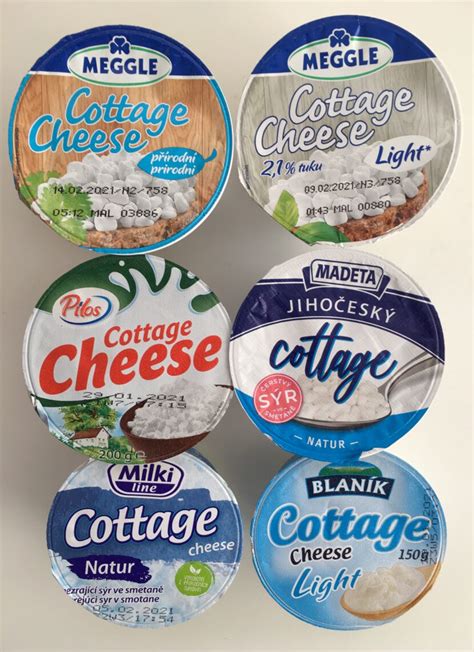 Různé druhy cottage sýrů