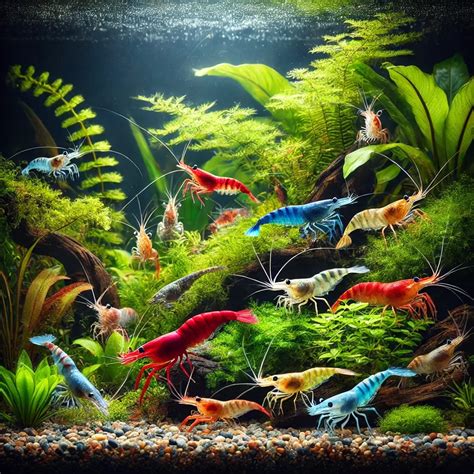 Různé druhy krevetek