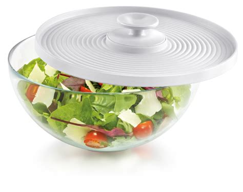 Skleněná mísa na salát s víkem