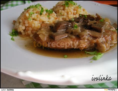 Vepřové plátky na žampionech