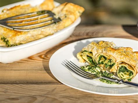 Zapečené palačinky se špenátem a ricottou